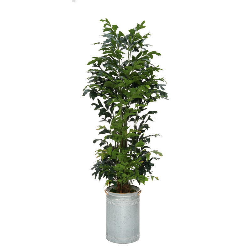 90'' Faux Palm Tree in Metal Planter