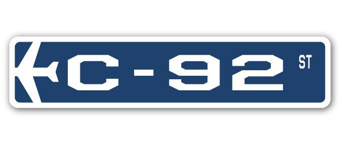 Plaque de rue Barraza C-92 Air Force, H 8 po x l 36 po x P 1 po