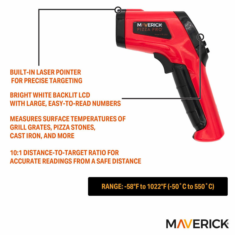 Thermomètre de surface infrarouge pour barbecue