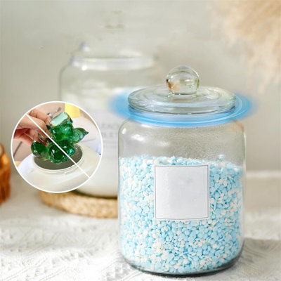 Clear Glass Laundry Jar Glass Jar Jar Storage 2L Universal Glass Container With Lid Large 2pc