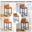 Tabouret de comptoir rembourré à dossier bas avec structure en métal épaissie pour îlot de cuisine-92115245-91899110-92115244