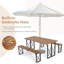 67 po L 30,5 po W Banc de pique-nique en bois massif avec trou pour parasol pour 6 personnes