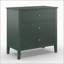 Table de chevet cannelée verte à 3 tiroirs de 32 pouces de large, table de bout moderne et spacieuse