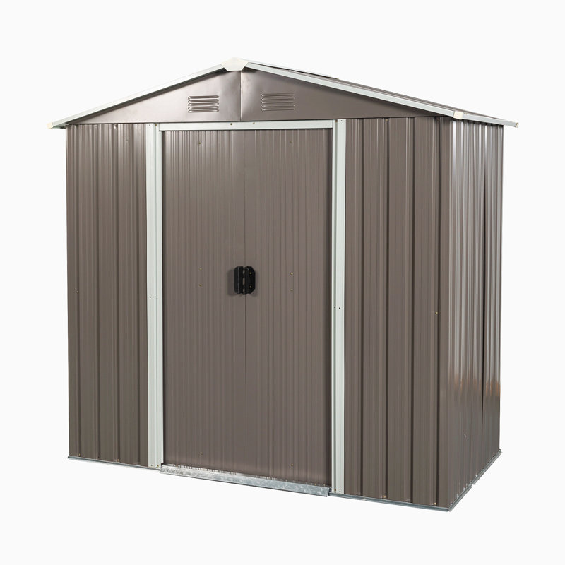 Outdoor Metal Storage Shed Gray, 72.56" H x 72.56" W x 38.7" D