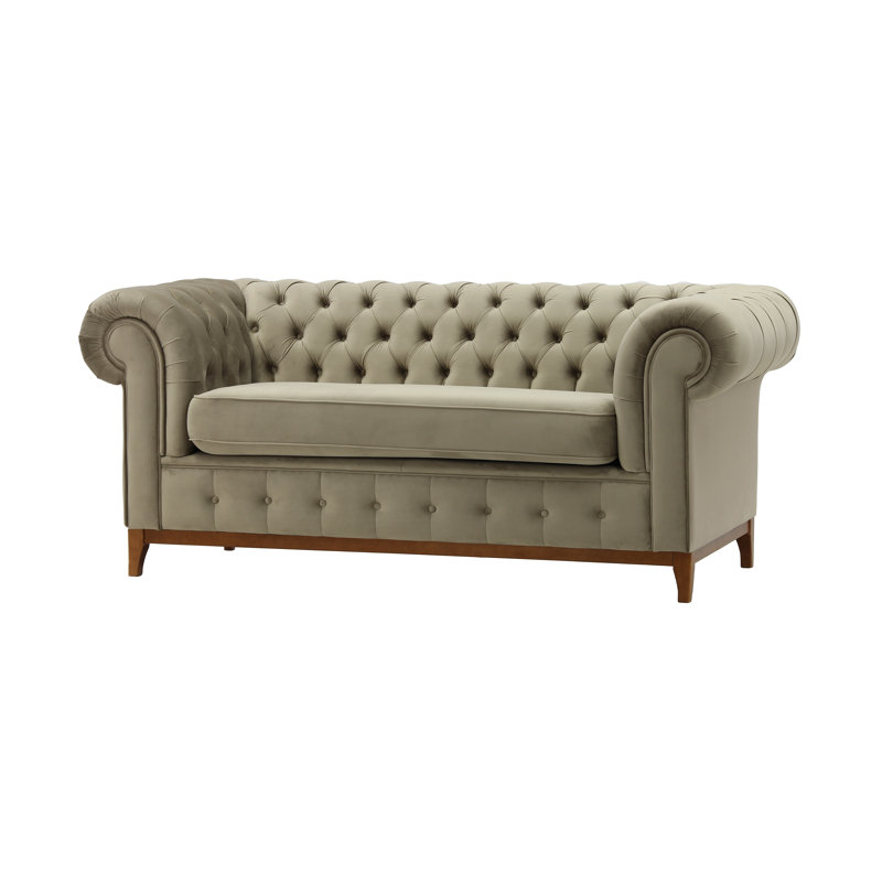Fryar Velvet Sofa, 2, Brown, Light Grey