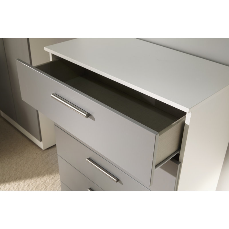 Fully Assembled Harshal 3 - Drawer Chest of Drawers, Dusk Grey/White