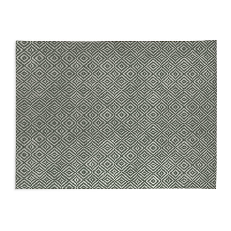 Tapis de bureau léger Ikat, L 6 pi x L 4 pi, Bleu ardoise