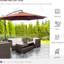 Parasol en porte-à-faux de 10 pieds et matériau aquatique, ajustement de l'abat-jour à 360 degrés, base stable, marque brune, mouvement, propriété