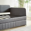 Lit de jour, canapé-lit en métal avec lit gigogne simple, gris, L 78,4 po x l 41 po x H 29,8 po.
