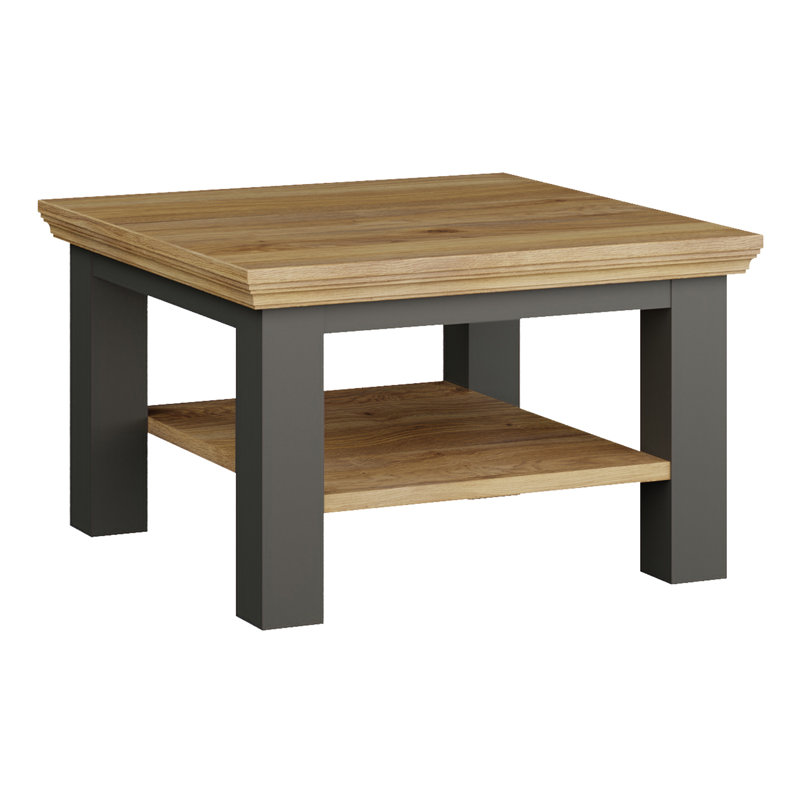 Rosswell Coffee Table with Storage, Oak Wood/Black