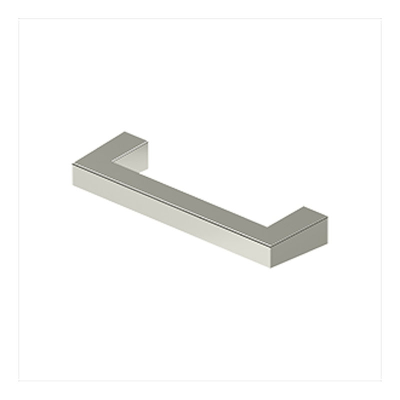 Deltana SBP35U14 Modern Square Bar Pull, 3-1/2", HD, Solid Brass in Polished Nickel, Polished Nickel