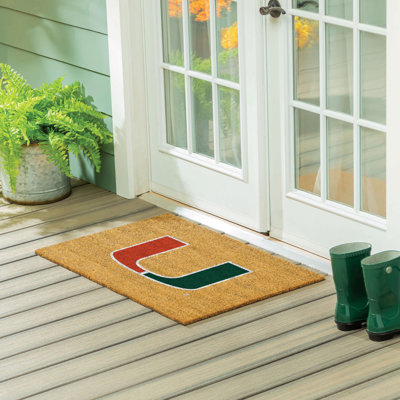 Grand tapis couleur coco de l'Université de Miami, 36 po x 24 po