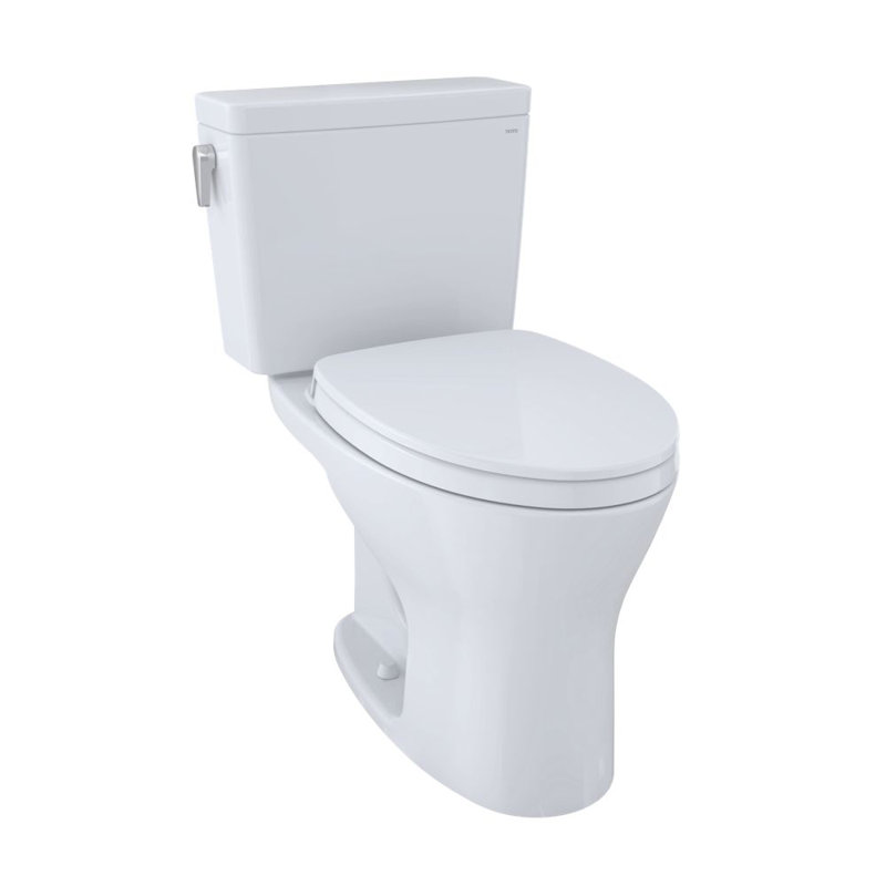 TOTO® Entrada™ Two-Piece Elongated 1.28 GPF Universal Height Toilet, Cotton White, Cotton