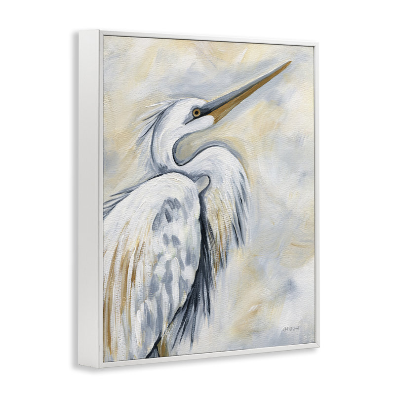 Giclée blanche discrète par yvette St. Amant, Giclée encadrée blanc bord de mer, H 14 po x l 11 po
