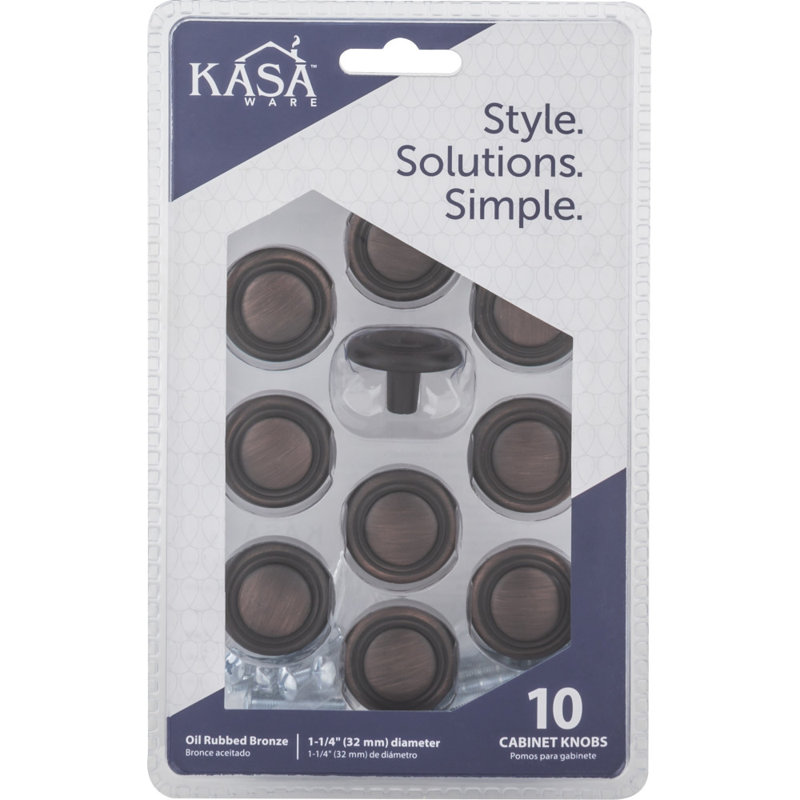 1 1/4" Diameter Mushroom Knob Multipack, Brushed Oil Rubbed Bronze