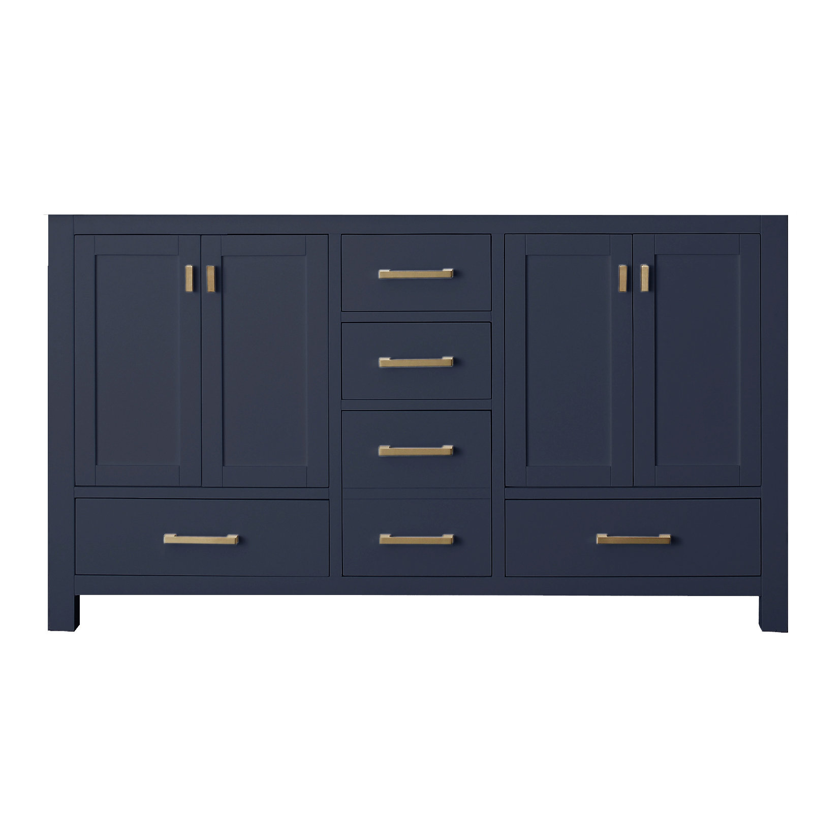 Souther 60'' Double Bathroom Vanity Base, Navy Blue