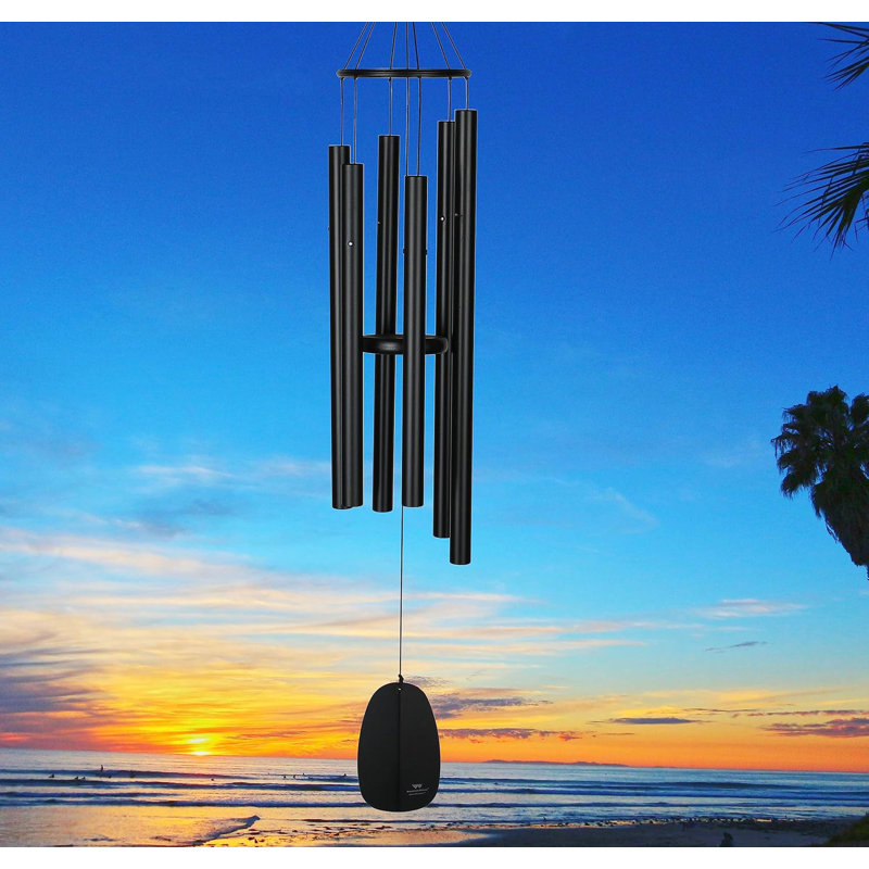 Carillon Bells of Paradise ™, H 44 po x l 7,5 po x P 7,5 po, Mauve / Noir