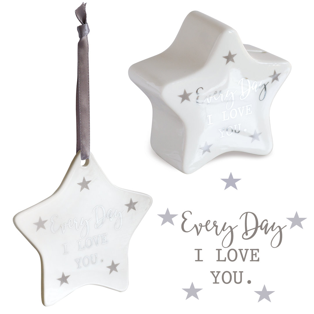 2 Piece Star Money Box and Hanging Star Every Day Wall Décor Set
