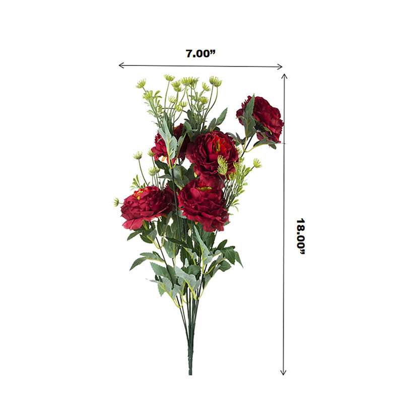 Tiges de pivoines, Rouge