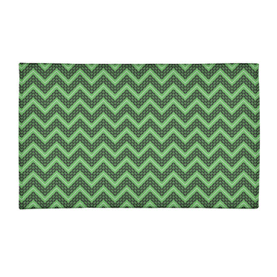 Tapis bleu/noir à chevrons à main inversé