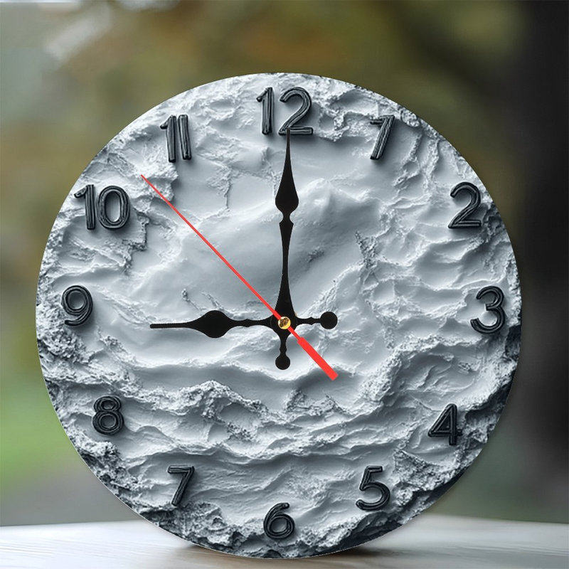 White Marble Texture Wall Clock Modern Home Decor