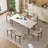 Stone Top Solid Wood Base Dining Table-610539246