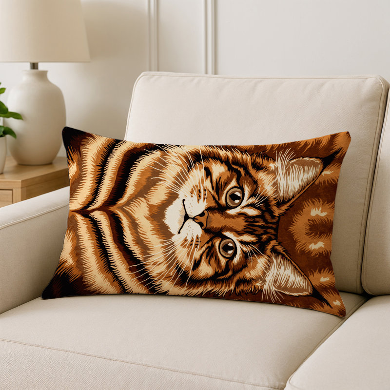 Coussin décoratif intérieur et extérieur Turkish Angora Cats, Rectangle H 20 po x l 14 po, European Shorthair