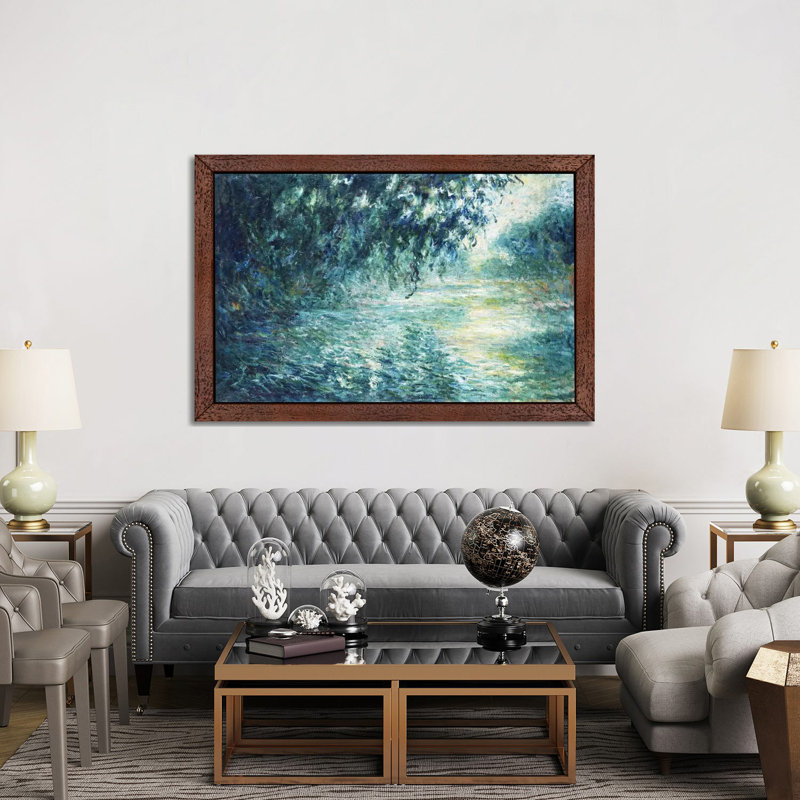 Claude Monet - Print on Canvas, Brown Framed, 101.6 cm H x 66.04 cm W