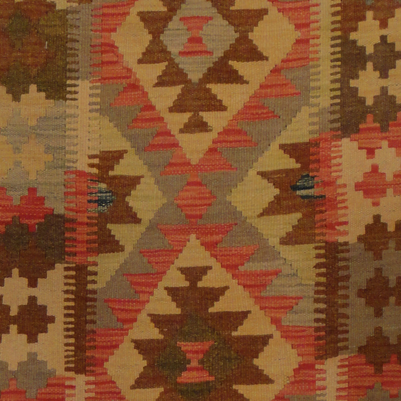 Tapis rouge / brun / beige Kilim