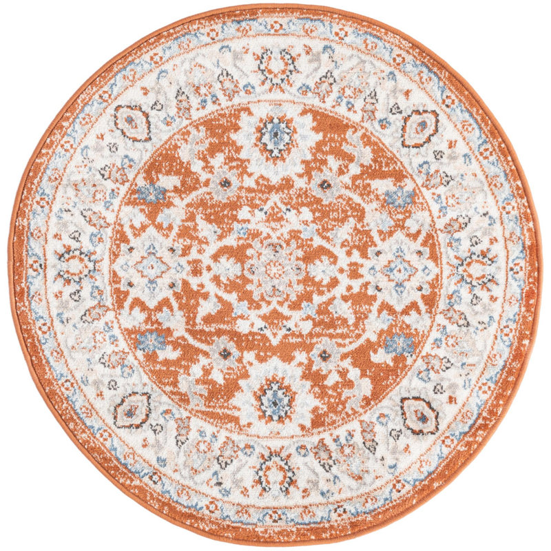 Architha Abstract Indoor Rug, Round 3'