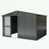 Remise de rangement horizontale en acier galvanisé l 10 pi x P 8 pi