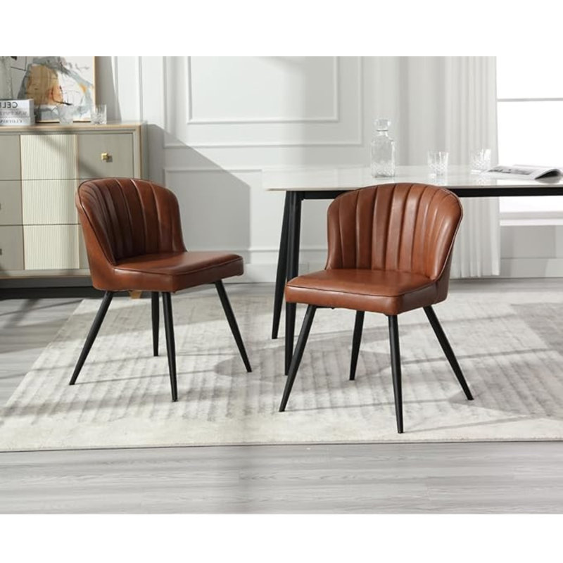 47.5cm H Upholstered Metal Accent, Brown