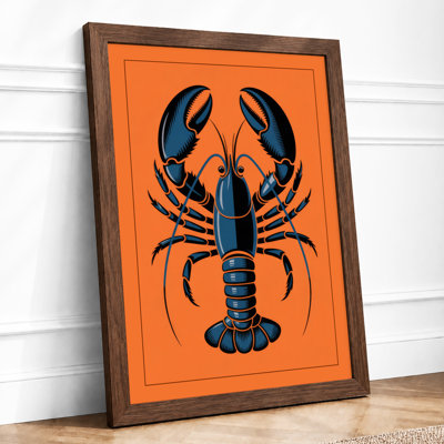 Geometric Lobster Graphic Design - Framed Print