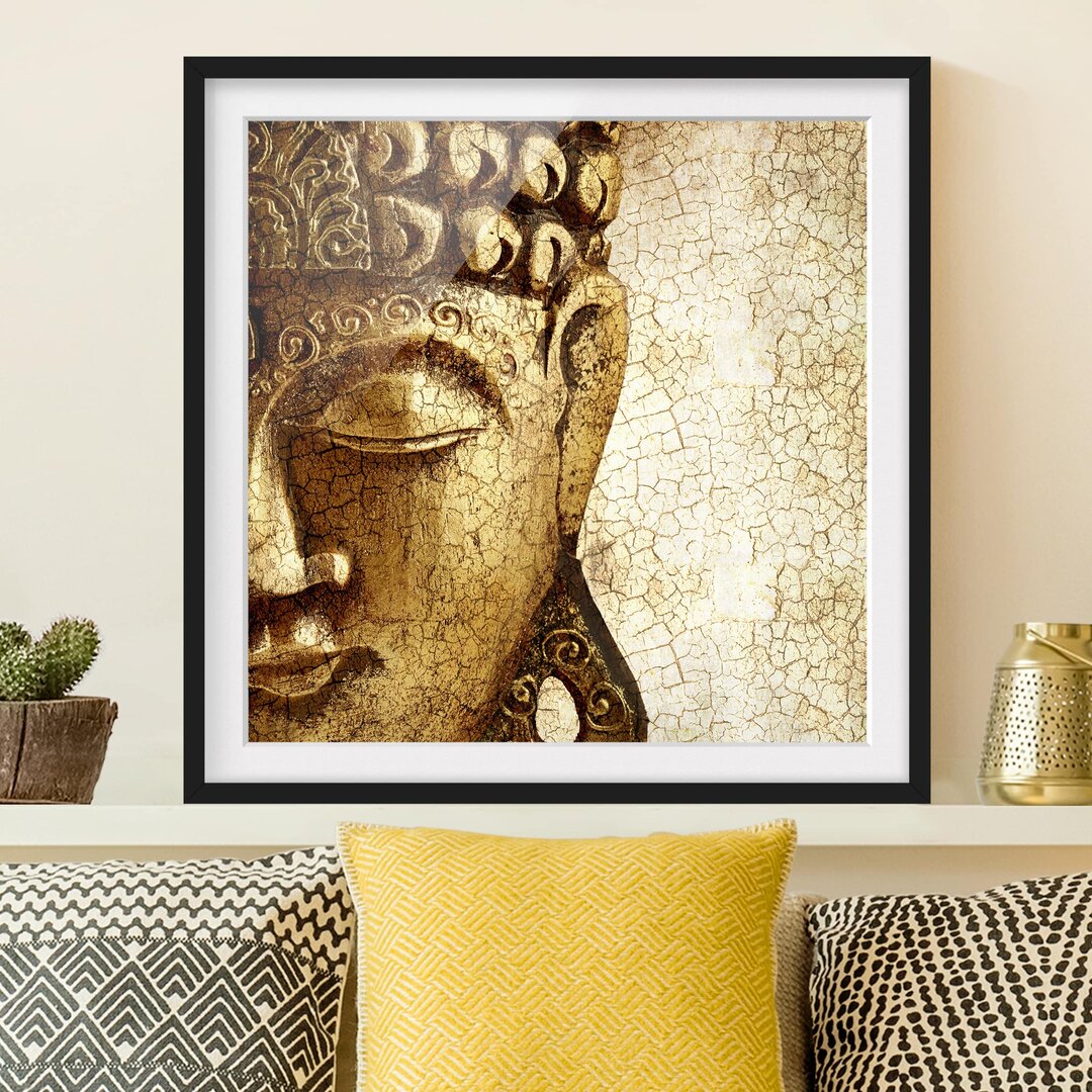 Gerahmtes Papierbild Vintage Buddha