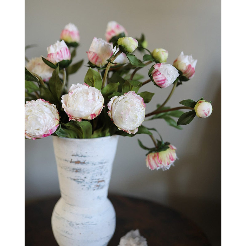 Soft Yellow Peony 19", Pink/White