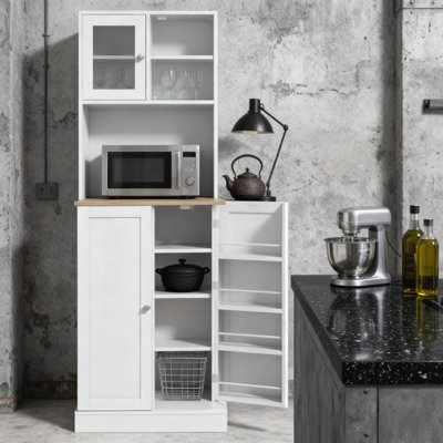 Micro-onde avec tablettes réglables - Grand garde-manger, huche de cuisine