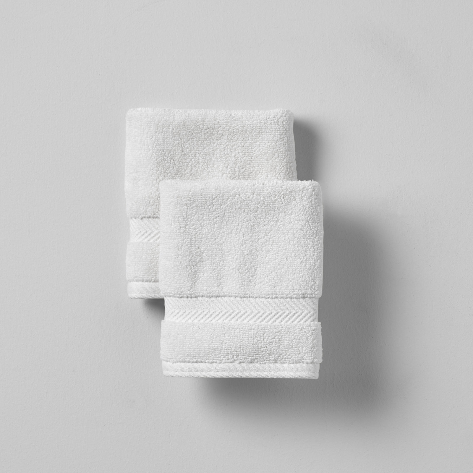 Rane Plush Cotton Washcloth, White