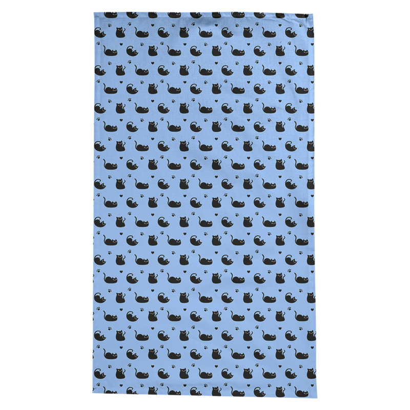 Leffel Cat Pattern Tablecloth, Blue