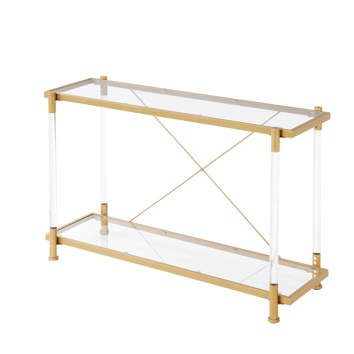 Mercer41 Meleta 43.3'' Glass Top Console Table | Wayfair