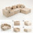 111" W Oversized Modular Cloud Sectional Sofa With Ottoman, Corduroy Upholstery & No Assembly Required-1121934294