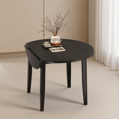 Table de salle à manger extensible ronde pour 2 à 4 personnes, table de salle à manger pliante en bois avec taille réglable, conception peu encombrante pour les petits appartements et les salles à manger