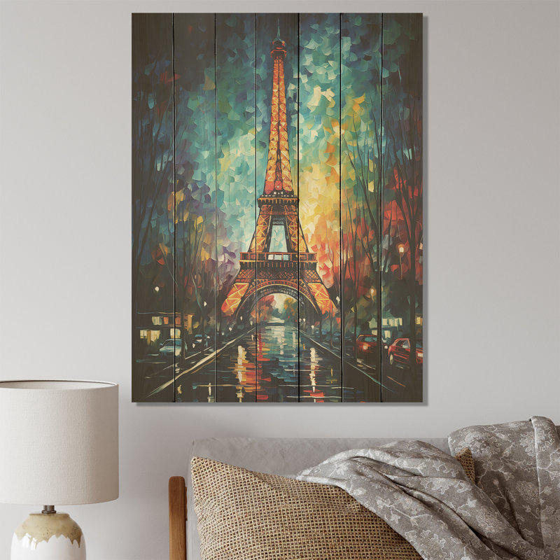 Paris Paris Tour Eiffel Night Views - City Paris sur impression sur bois, H 20 po x l 10 po