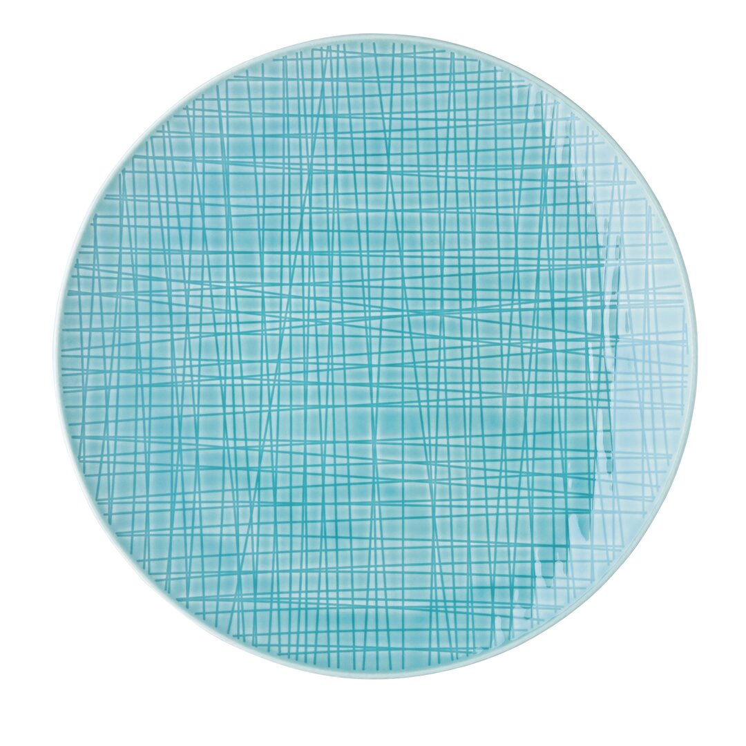 Teller flach 24 cm Masche Farben Aqua