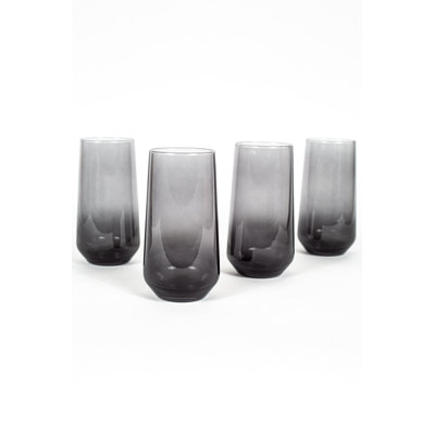 Ensemble de verres élégants 4 pièces, 3,1 x 3,1 x 5,8 pouces | 100% verre, capacité de 15,9 oz liq. Parfait pour le plaisir sans fumée, lavage à la main recommandé pour la longévité