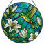 Vitrail de vitrail Hummingbird Lily 7,8 po-648196098