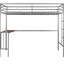 Lit mezzanine simple avec garde-corps et bureau en métal argenté polyvalent-1336992723