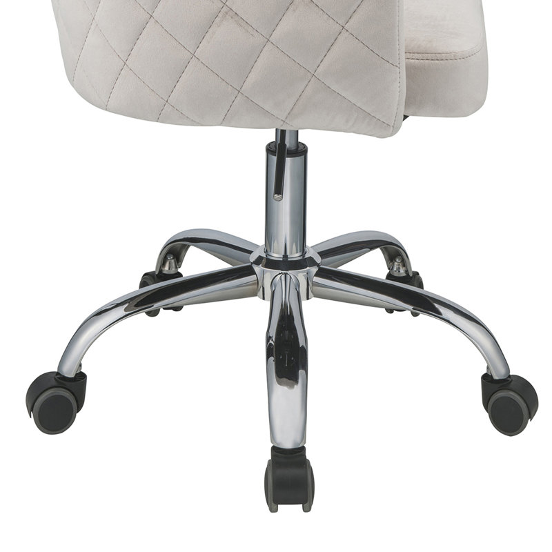 Chaise de bureau pivotante champagne et chrome