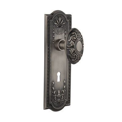 Bouton de porte de mortaise intérieure avec plaque longue victorian Meadows