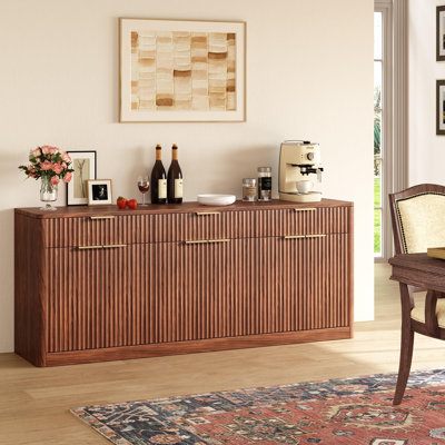 Buffet 67 "en chêne cannelé avec 3 tiroirs pour la cuisine, le salon et le vestibule