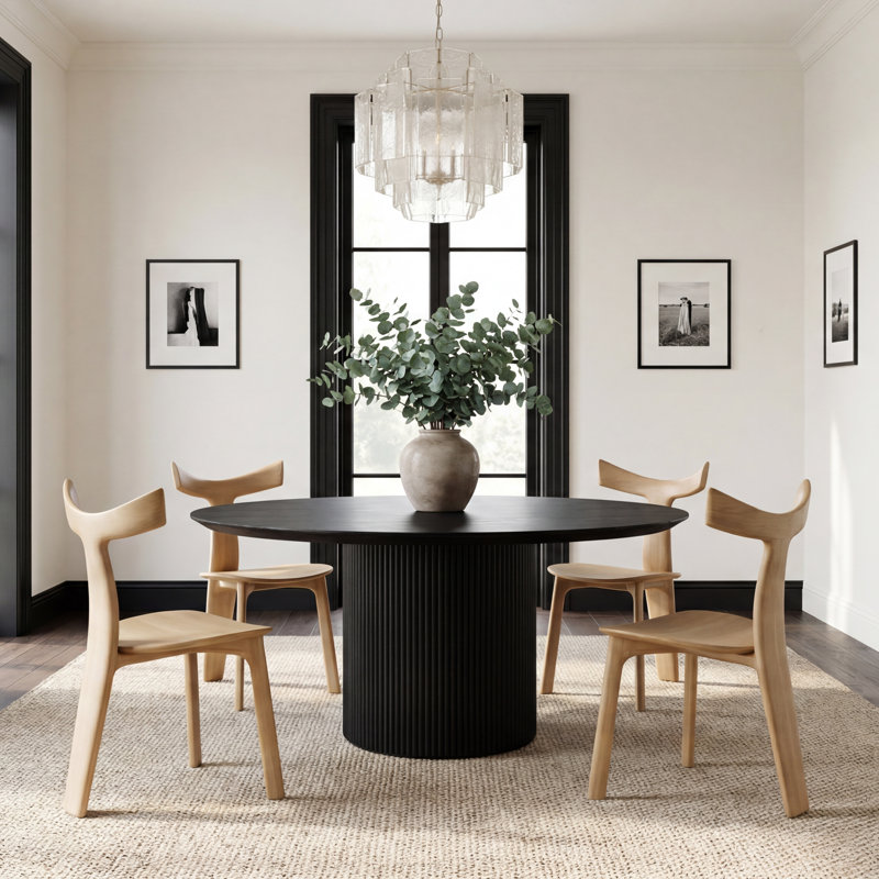 Modern Brazilian Round Dining Table, Ebano